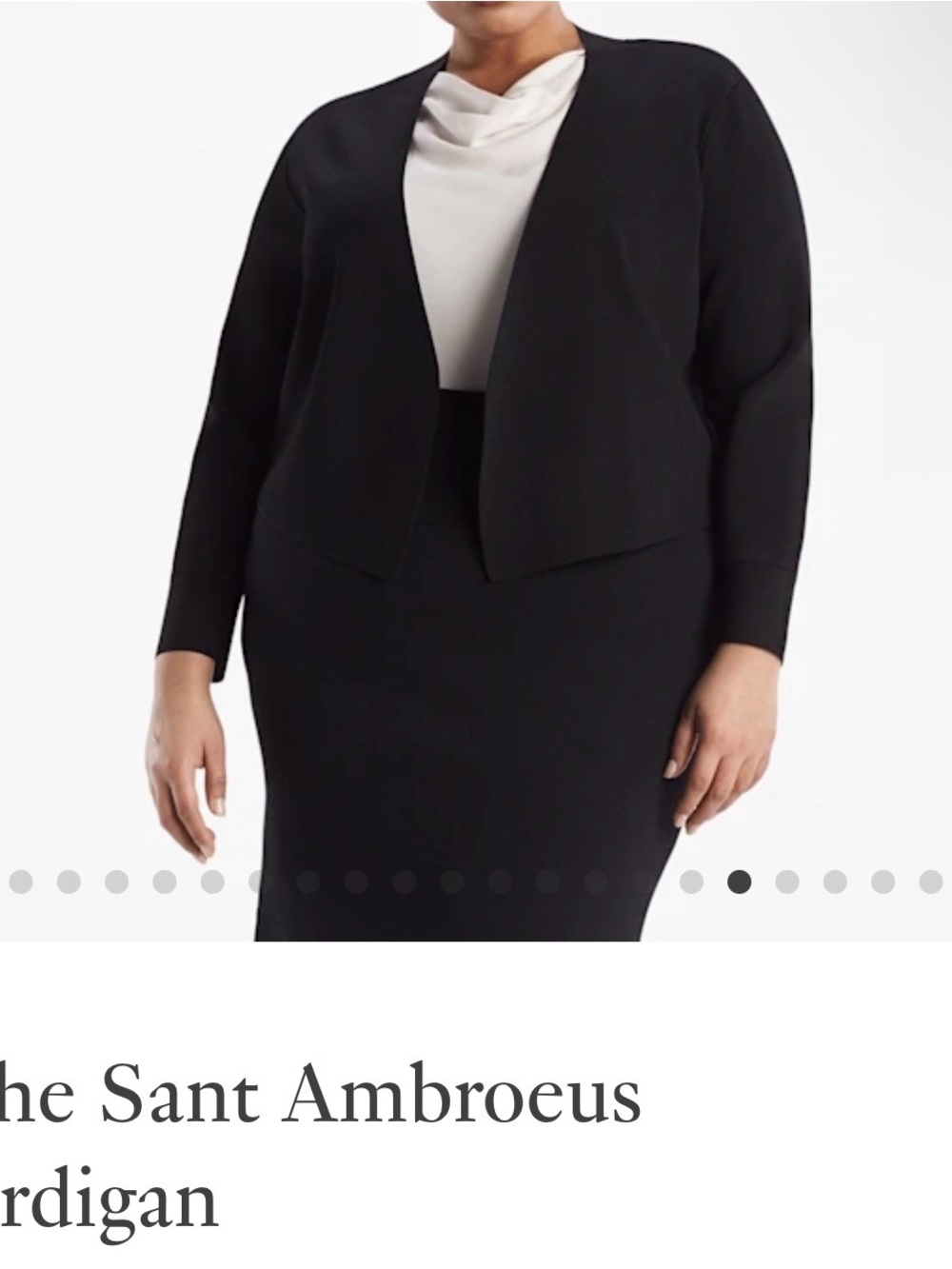 MM Lafleur Black Sant Ambroeus Jardigan Size +1